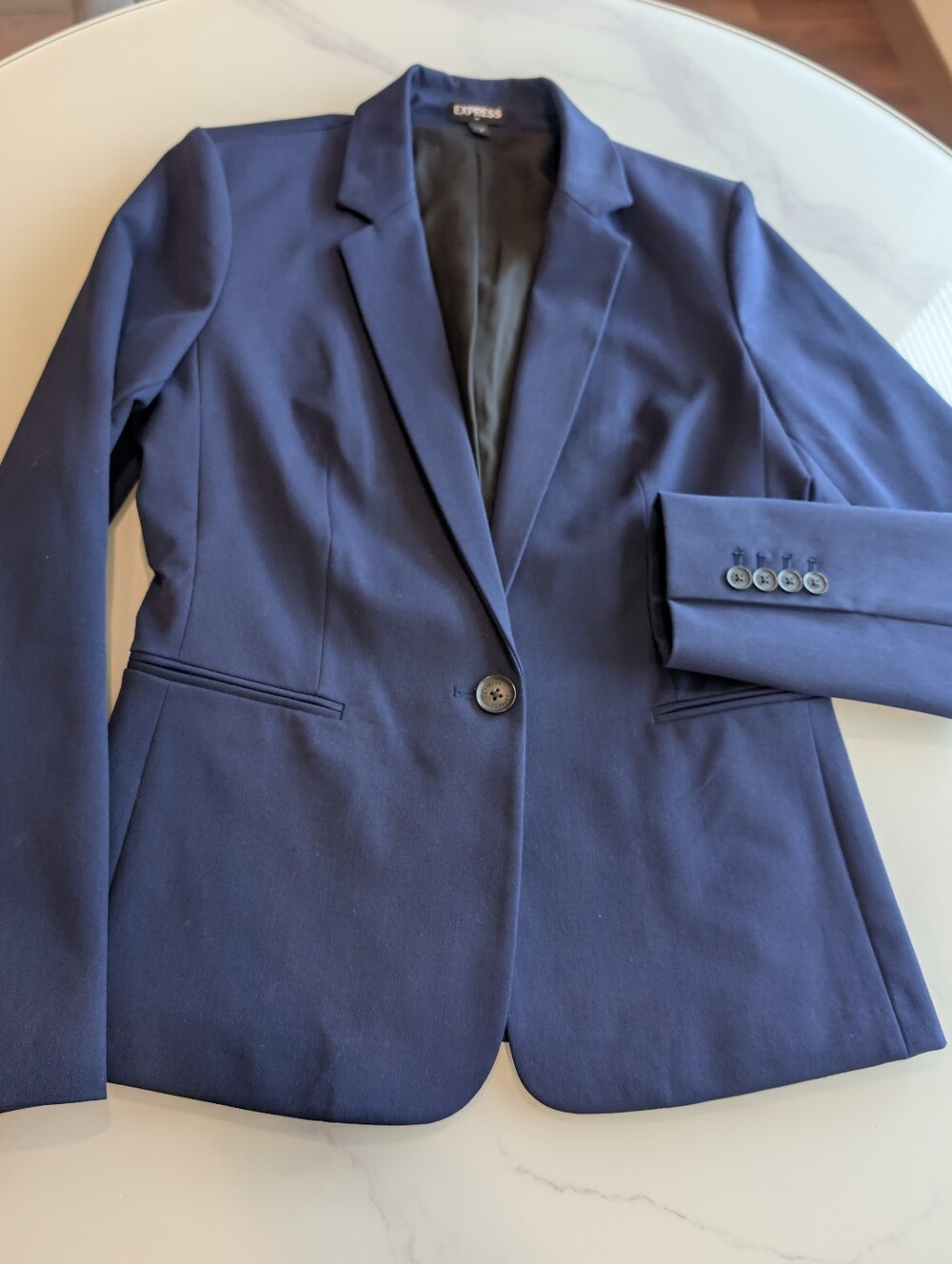 Express Classic Navy Blue Blazer And Matching Navy Dress Slacks Set